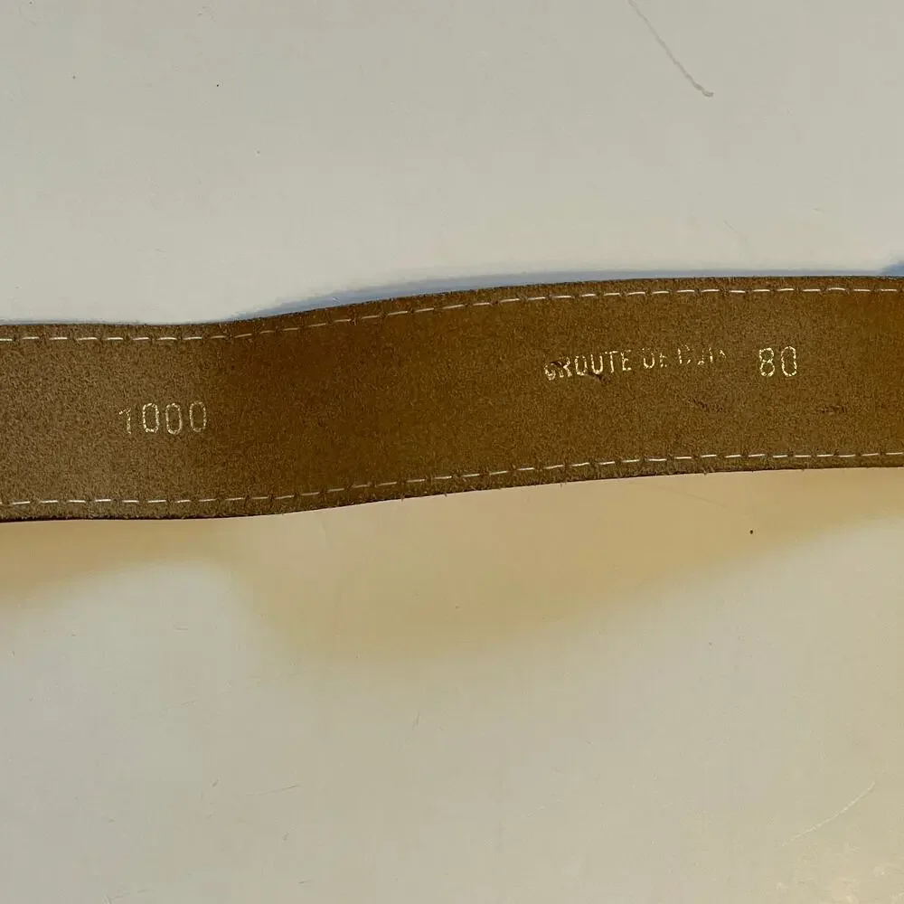 Natural Leather Embossed Western Buckle Womens Size 30 Cowgirl Ranch - Picture 3 of 6